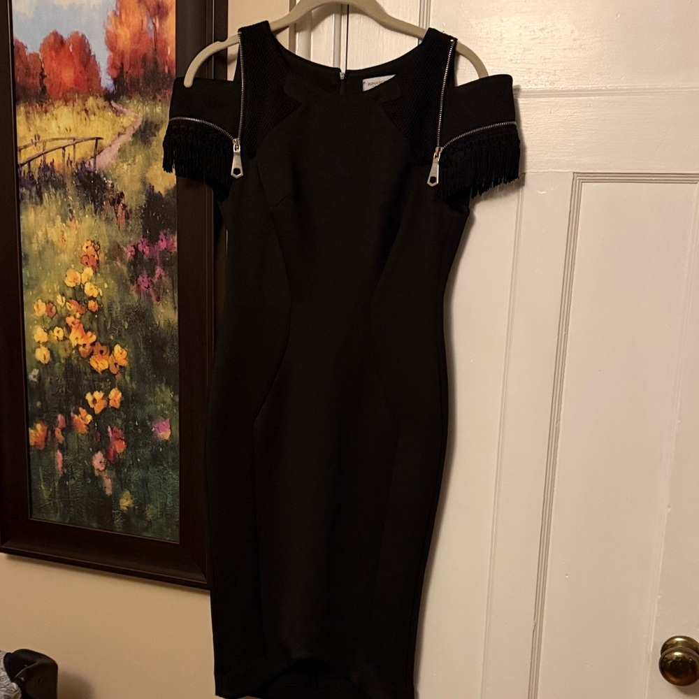 Rinascimento Black Fringe MidiDress